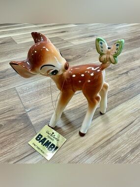 Vtg Walt Disney Productions Bambi Butterfly Porcelain Figure Made In Japan